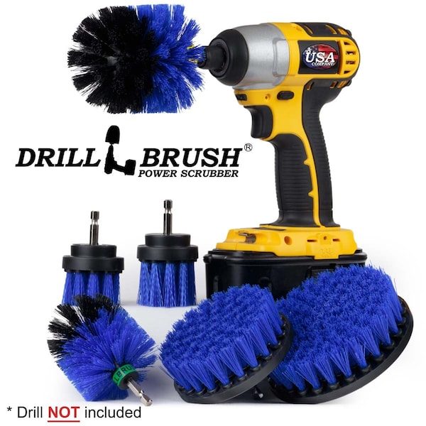 Cepillo Taladro Limpiador de Poder By Useful Products 7 in W 5 in L, Azul - B-542OMS-2L-QC-DB