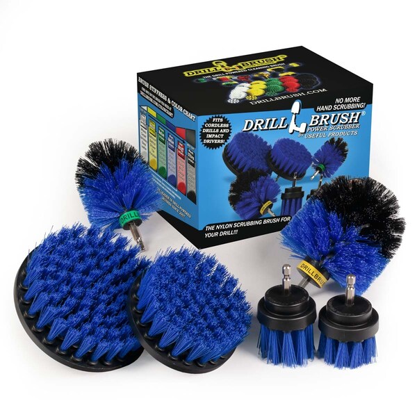 Cepillo Taladro Limpiador de Poder By Useful Products 7 in W 5 in L, Azul - B-542OMS-2L-QC-DB
