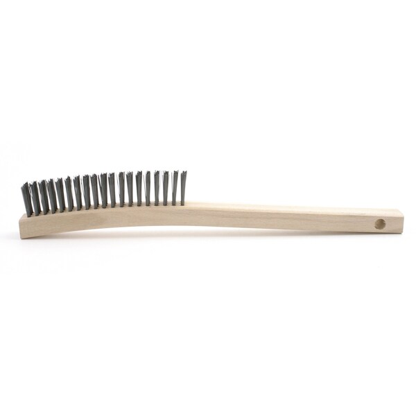 Brocha de raspar de mango curvo Brush Research Manufacturing B40, acero al carbono, 3X19, 1.125" de recortado, 13.75" de longitud total - B40