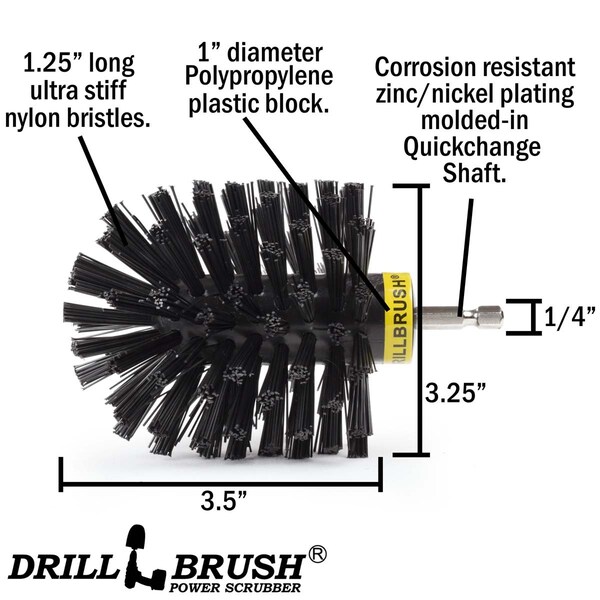 Accesorios para Parrilla Drillbrush - El Cepillo para Parrilla - Limpiador para Parrilla - Agarradera para Parrilla - O-K-QC-DB