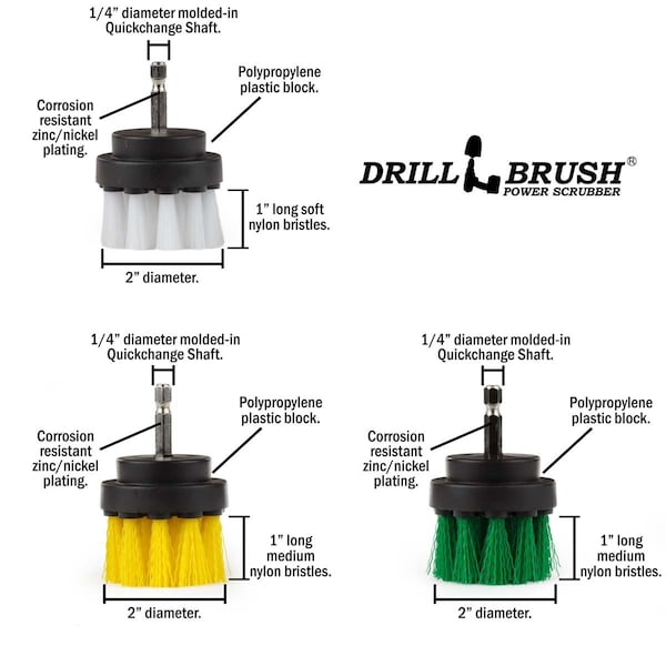 Producto: Drillbrush - Suministros de Limpieza - Tina - Accesorios de Baño - Fregar - Tina de Baño para Bebés - 2IN-S-GWY-QC-DB
