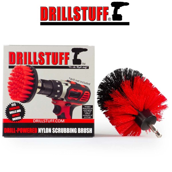 Drillstuff Outdoor - Suministros de Limpieza - Cepillo para Taladro - Jardín - Patio - Deck - R-O-QC-DS