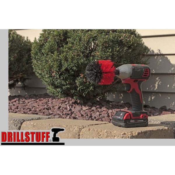 Drillstuff Outdoor - Suministros de Limpieza - Cepillo para Taladro - Jardín - Patio - Deck - R-O-QC-DS