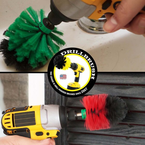 Suministros de limpieza Drillbrush - Cepillo para Taladro - Cerdas Medianas y Rígidas MINI Spin B - M-S-GR-QC-DB