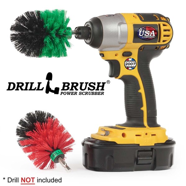 Suministros de limpieza Drillbrush - Cepillo para Taladro - Cerdas Medianas y Rígidas MINI Spin B - M-S-GR-QC-DB