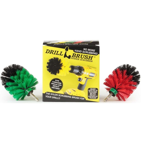 Suministros de limpieza Drillbrush - Cepillo para Taladro - Cerdas Medianas y Rígidas MINI Spin B - M-S-GR-QC-DB