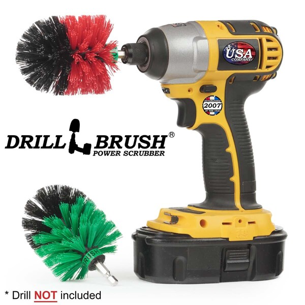 Suministros de limpieza Drillbrush - Cepillo para Taladro - Cerdas Medianas y Rígidas MINI Spin B - M-S-GR-QC-DB
