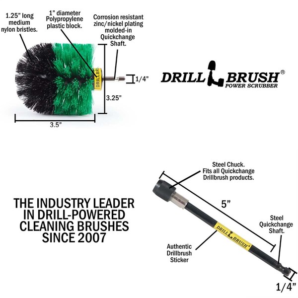 Cepillo para Taladro Drillbrush - Accesorios de Cocina - Suministros de Limpieza - Sartén de Hierro Fundido Skil - O-G-5X-QC-DB