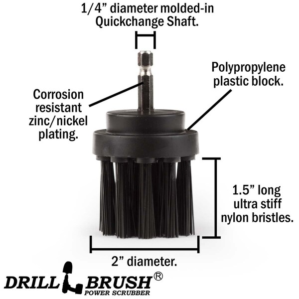 Accesorios para parrilla Drillbrush - Cepillo para parrilla - Parrilla eléctrica - Parrilla de gas - 2IN-L-K-QC-DB