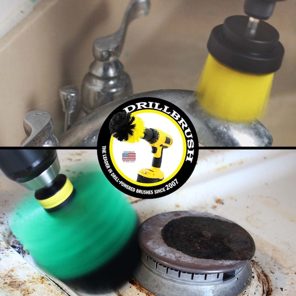 Cepillo de Taladro Power Scrubber de Useful Products 5 pulgadas de ancho 5 pulgadas de largo, variedad - L-Y2GO-QC-DB