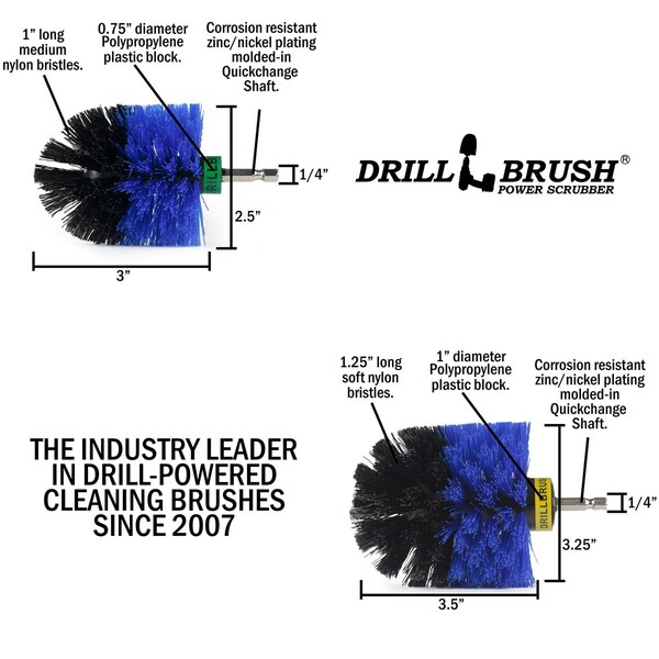 Cepillo Taladro Drillbrush - Accesorios para Barcos - Suministros de Limpieza - Cepillo para Fregar - B-S-MO-QC-DB