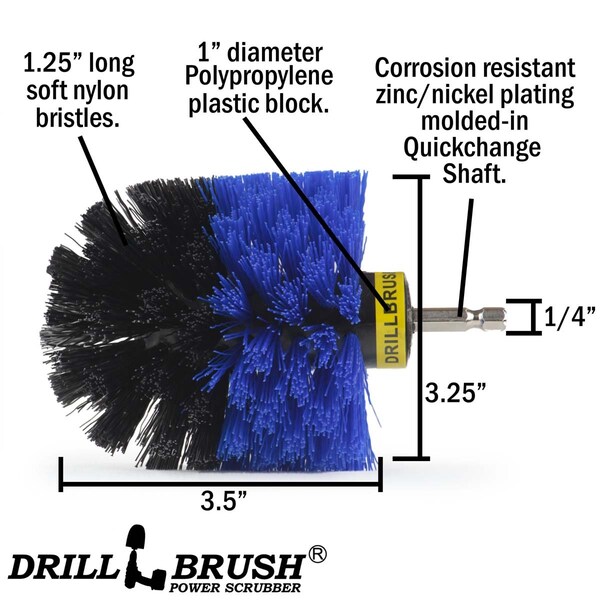 Drillbrush Marine - Suministros de Limpieza - Accesorios para Barcos - Cepillo de Perforación - Hull Cle - O-B-QC-DB