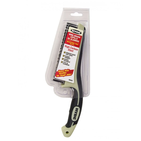Hyde MAXXGRIP PRO Cepillo de Alambre de Acero al Carbono de 1 pulg. de Ancho x 11.75 pulg. de Largo - 46830