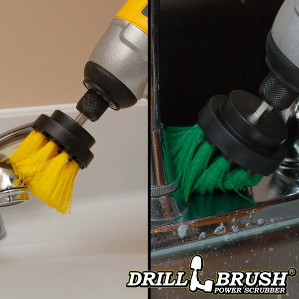 Suministros de limpieza Drillbrush - Olla de cocina - Limpiador - Cepillo para taladro - 2 pulgadas - 2IN-L-GY-QC-DB