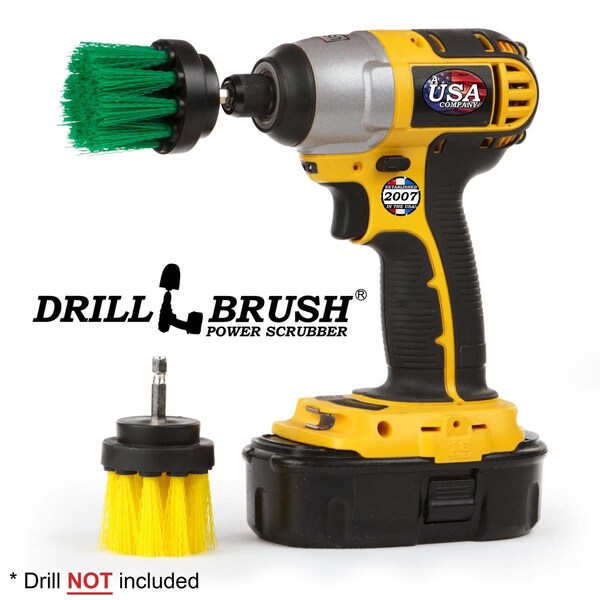 Suministros de limpieza Drillbrush - Olla de cocina - Limpiador - Cepillo para taladro - 2 pulgadas - 2IN-L-GY-QC-DB