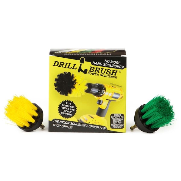 Suministros de limpieza Drillbrush - Olla de cocina - Limpiador - Cepillo para taladro - 2 pulgadas - 2IN-L-GY-QC-DB