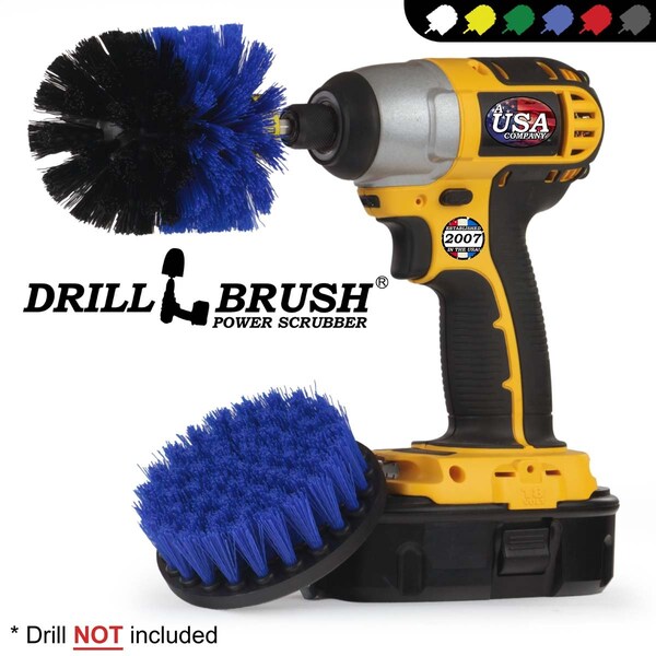 Cepillo Taladro Limpiador de Potencia por Useful Products 5 pulgadas W 5 pulgadas L, Azul - B-S-4O-QC-DB