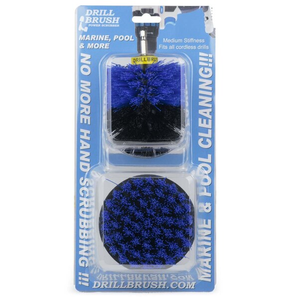 Cepillo Taladro Limpiador de Potencia por Useful Products 5 pulgadas W 5 pulgadas L, Azul - B-S-4O-QC-DB