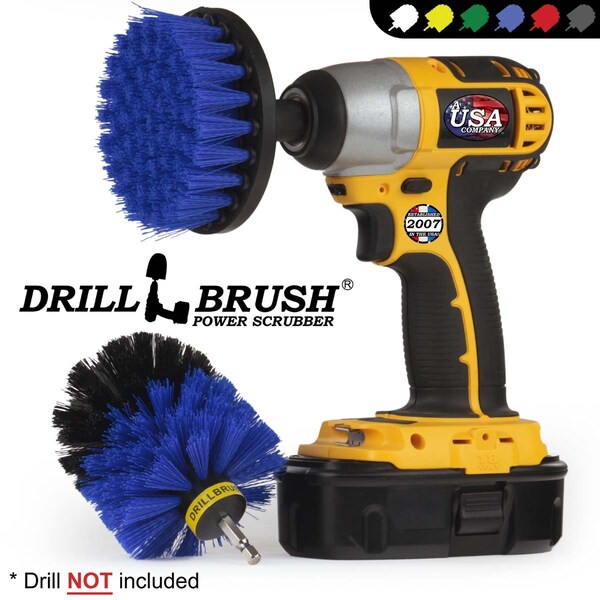 Cepillo Taladro Limpiador de Potencia por Useful Products 5 pulgadas W 5 pulgadas L, Azul - B-S-4O-QC-DB