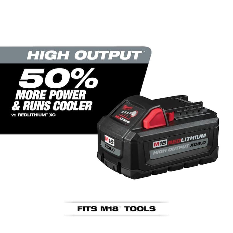 Milwaukee M18 18-Volt Lithium-Ion Brushless Cordless 1/2 in. Kit de taladro/destornillador compacto con batería de alto rendimiento 6.0Ah (paquete de 2) - 3601-22CT-48-11-1862.