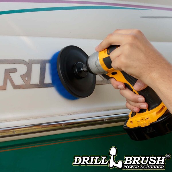 Cepillo para barcos de 5 pulgadas Drillbrush Marine - Cepillo giratorio - Yate - Kayak - 5IN-S-B-QC-DB