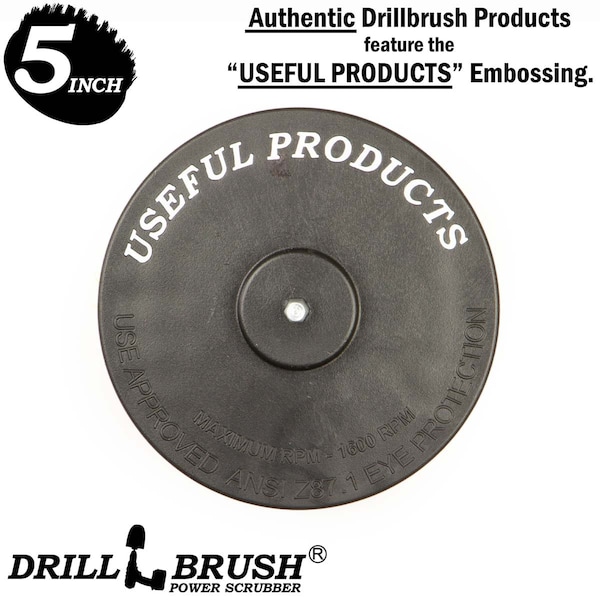Cepillo para barcos de 5 pulgadas Drillbrush Marine - Cepillo giratorio - Yate - Kayak - 5IN-S-B-QC-DB