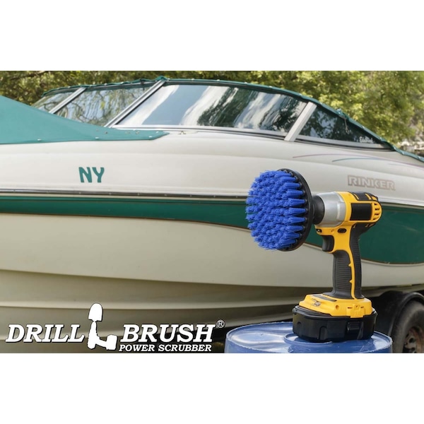 Cepillo para barcos de 5 pulgadas Drillbrush Marine - Cepillo giratorio - Yate - Kayak - 5IN-S-B-QC-DB
