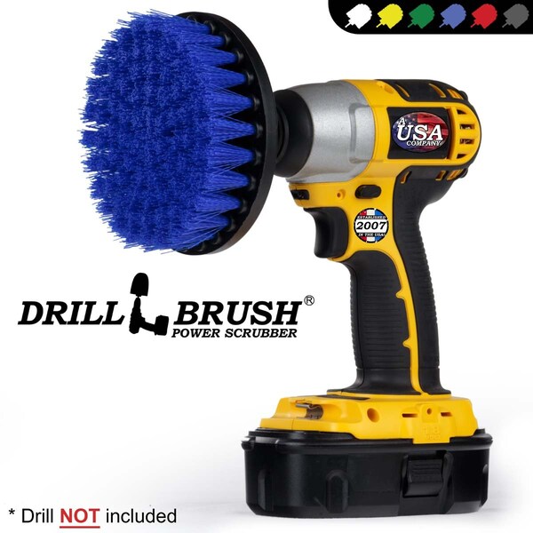 Cepillo para barcos de 5 pulgadas Drillbrush Marine - Cepillo giratorio - Yate - Kayak - 5IN-S-B-QC-DB