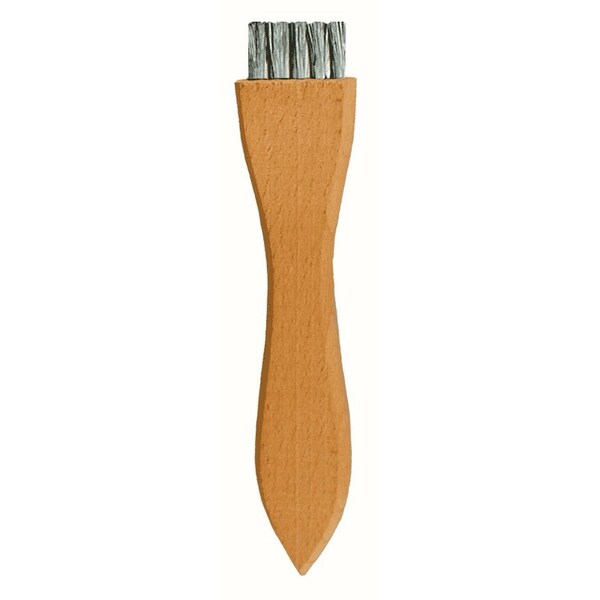 Cepillo para Rascar con Mango de Madera y Cerdas de Acero Inoxidable de 0.006" de 2 x 6 filas de Gordon Brush - WA12SSG-12