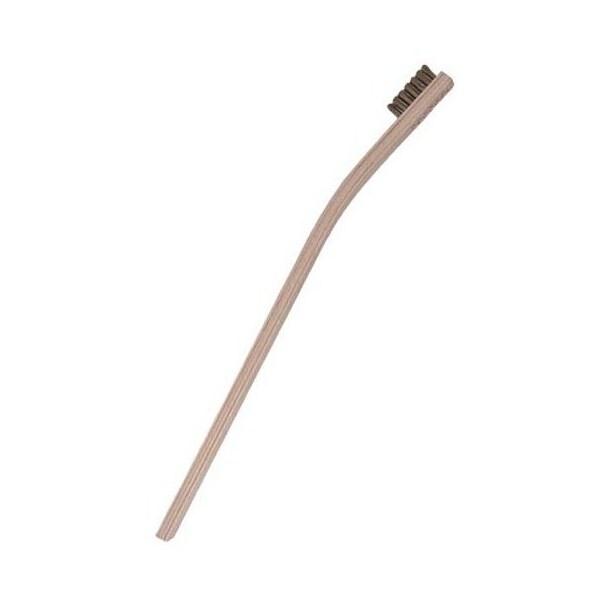 Cepillo Gordon Brush de Nylon de 0.018" con 4 filas de 19, mango de plástico curvo de 13-3/4" para plateros - modelo 15SSLG-12