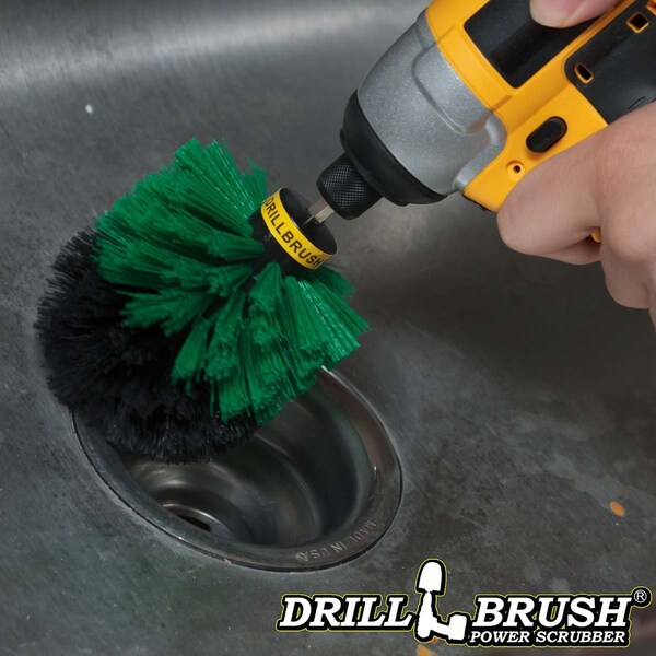 Suministros de limpieza Drillbrush - Limpiadores para el hogar - Accesorios de cocina - Taladro B - ORIGINAL VERDE-NEGRO MEDIO