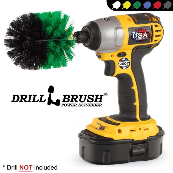 Suministros de limpieza Drillbrush - Limpiadores para el hogar - Accesorios de cocina - Taladro B - ORIGINAL VERDE-NEGRO MEDIO