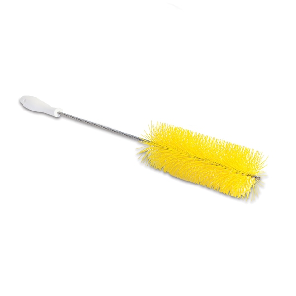 Cepillo de alambre retorcido Malish, PBT Amarillo, 3" de diámetro, 21 pulgadas de largo, Amarillo - 33412SP