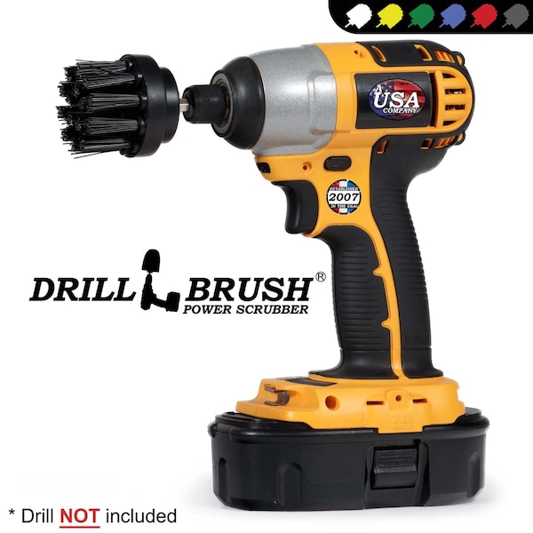 Accesorios para Barbacoa Drillbrush - Cepillo para Parrilla - Cerdas Ultra Rígidas - Cepillo de Fregar - 2IN-S-K-QC-DB