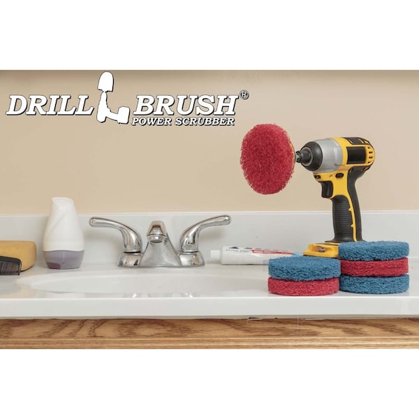 Accesorio para taladro inalámbrico Drillbrush - Fregar - Restregar - Almohadillas para taladro - Eliminador de agua dura - P4-3RB-3V-QC-DB