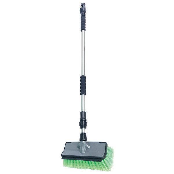 Cepillo Tough Guy de Flujo Continuo de 4 pulgadas de ancho, Mango de 62 pulgadas de largo, Cepillo de 10 pulgadas de largo, Verde, de Aluminio, 70 pulgadas de largo en total - 491R25
