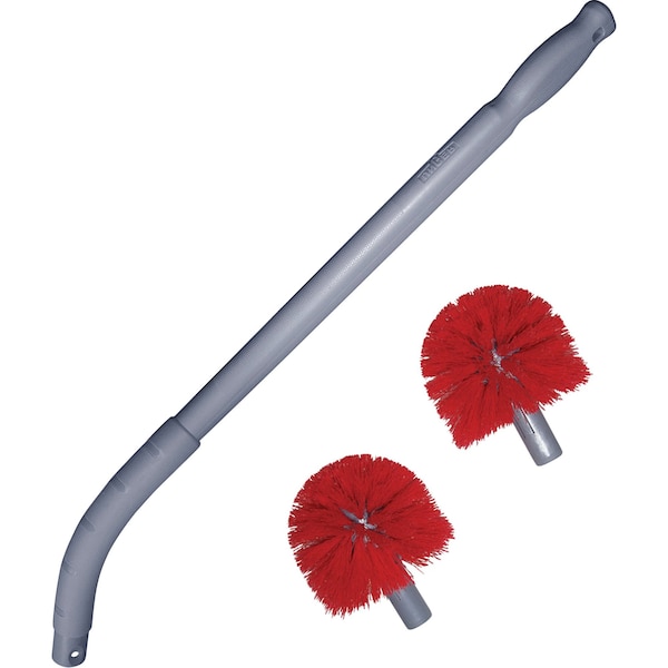Cepillo para Inodoro Unger de 9.1 pulgadas de ancho, mango de 22 1/2 pulgadas de largo, cepillo de 3 1/2 pulgadas de largo, color rojo, de plástico, longitud total de 26 pulgadas - BBCOR