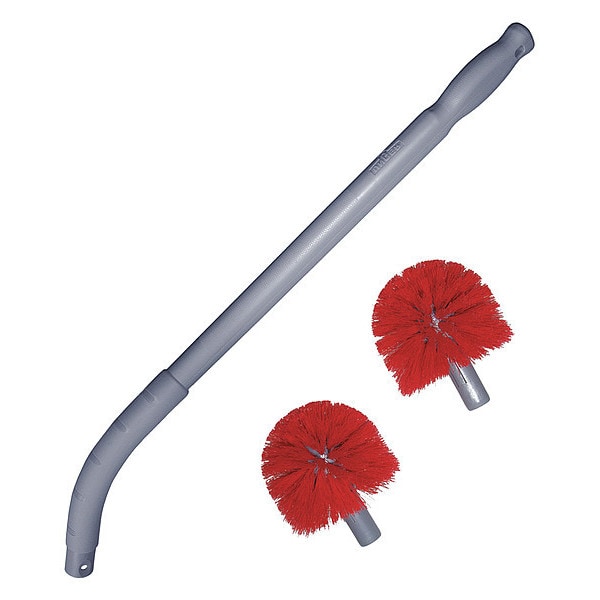 Cepillo para Inodoro Unger de 9.1 pulgadas de ancho, mango de 22 1/2 pulgadas de largo, cepillo de 3 1/2 pulgadas de largo, color rojo, de plástico, longitud total de 26 pulgadas - BBCOR