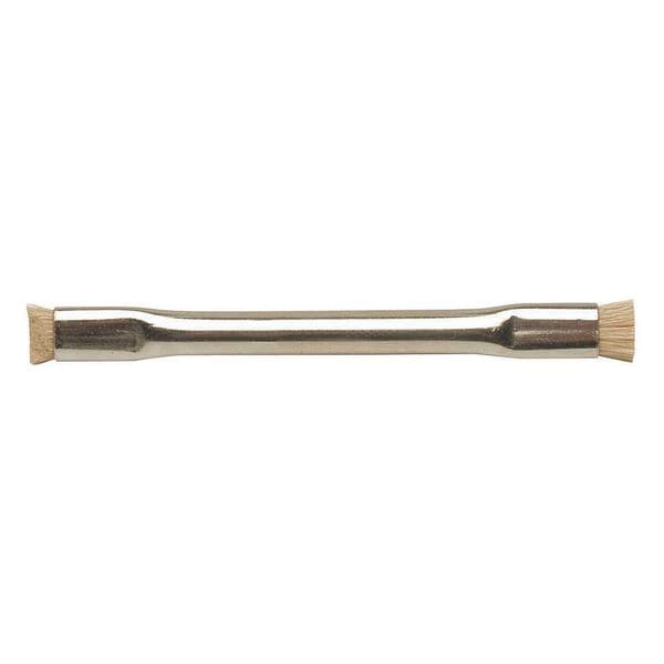 Cepillo de uso general Techspray de 3/8 pulgadas, tamaño mediano, mango de 4 1/2 pulgadas de largo, cerdas de 1/2 pulgada de largo, color café, acero, longitud total de 4 1/2 pulgadas - 2032-1.