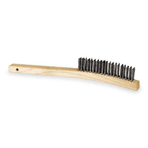 Cepillo de alambre resistente Tough Guy, mango de 13 3/4 pulgadas de largo, cepillo de 6 1/4 pulgadas de largo, color gris, de madera, longitud total de 13 3/4 pulgadas - 1VAF4