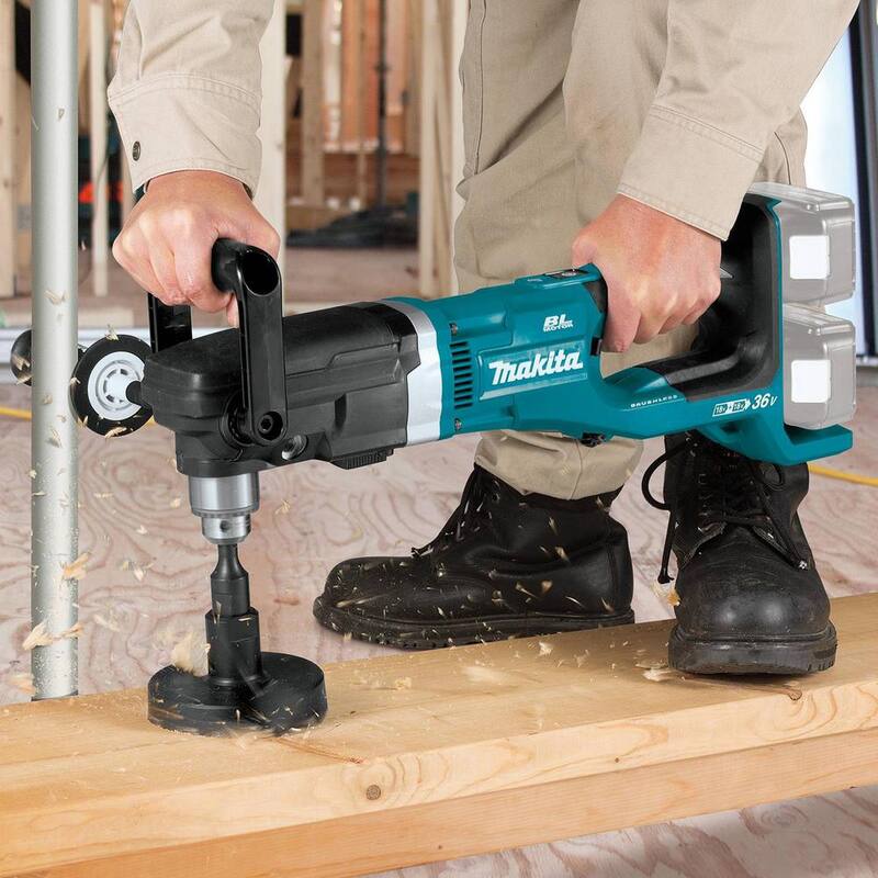 Makita 18V X2 LXT Ion de Litio (36V) Sin escobillas Inalámbrico Taladro Angular Derecho de 1/2 pulgada (Herramienta Solamente) - XAD03Z