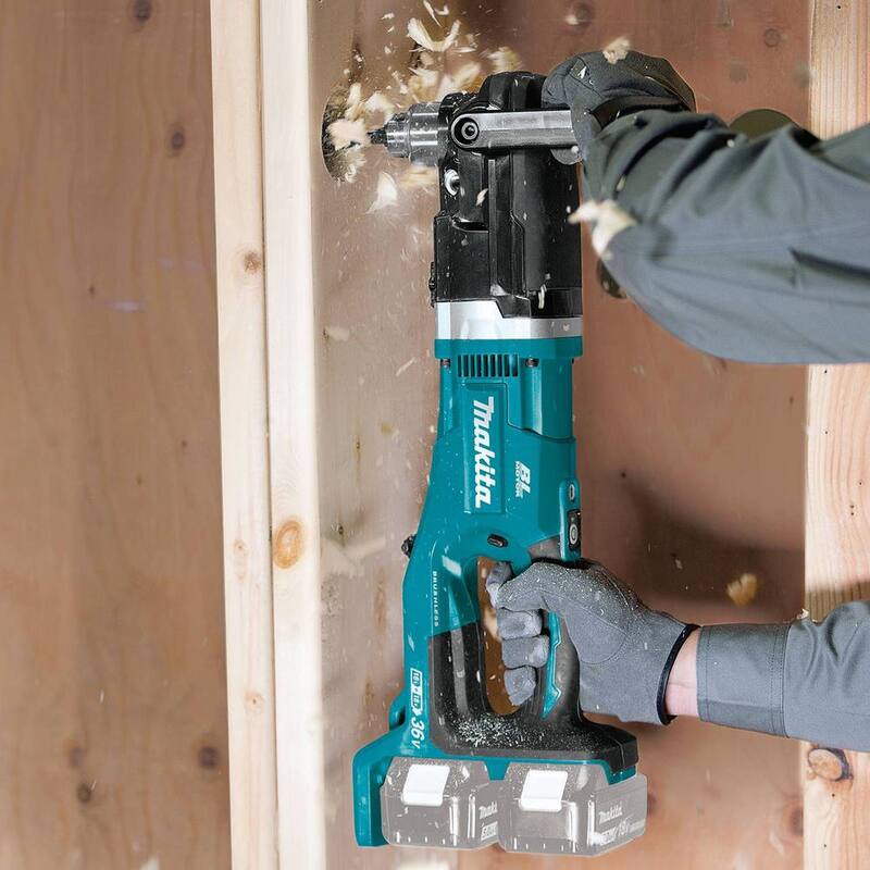 Makita 18V X2 LXT Ion de Litio (36V) Sin escobillas Inalámbrico Taladro Angular Derecho de 1/2 pulgada (Herramienta Solamente) - XAD03Z