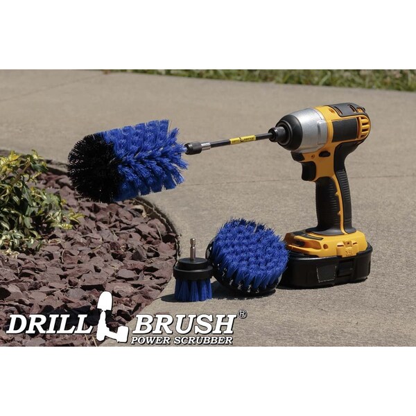 Cepillo de Taladro Power Scrubber de Useful Products 5 pulgadas de ancho y 7 pulgadas de largo, azul - B-S-42J-5X-QC-DB