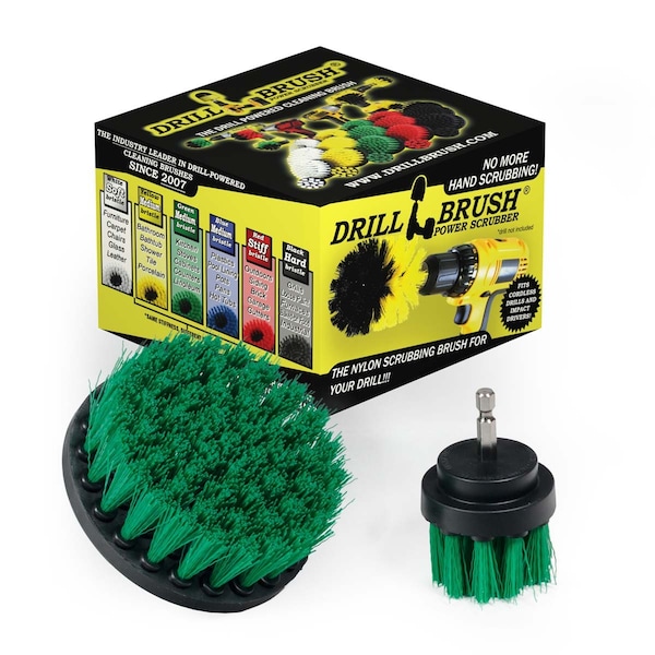 Cepillo Taladro Power Scrubber de Useful Products 5 in C x 5 in L, Verde - G-S-42-QC-DB