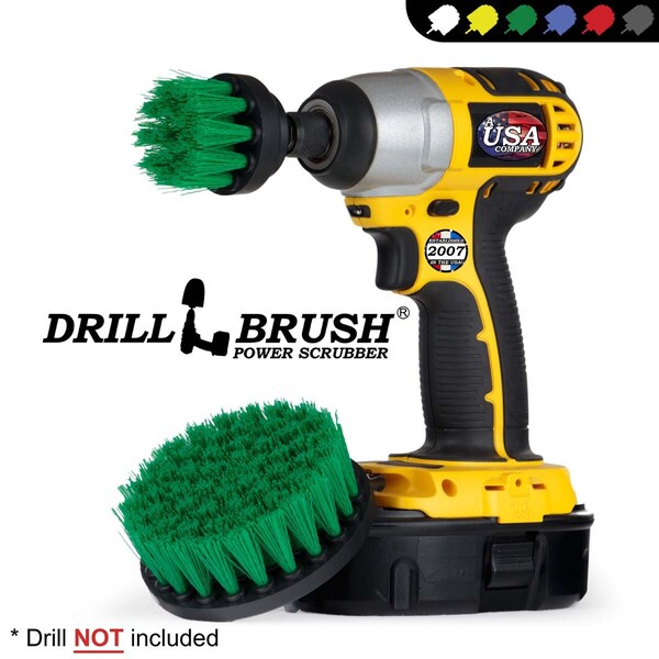 Cepillo Taladro Power Scrubber de Useful Products 5 in C x 5 in L, Verde - G-S-42-QC-DB