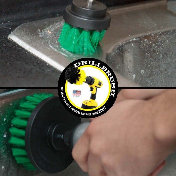 Cepillo Taladro Power Scrubber de Useful Products 5 in C x 5 in L, Verde - G-S-42-QC-DB