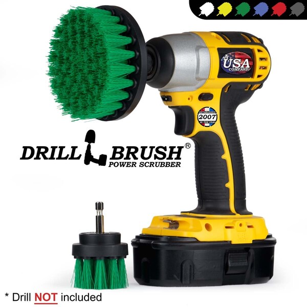 Cepillo Taladro Power Scrubber de Useful Products 5 in C x 5 in L, Verde - G-S-42-QC-DB