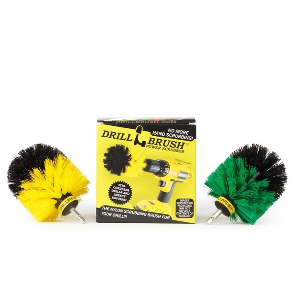 Cepillo Taladro Limpiador de Potencia By Useful Products 4 pulgadas de ancho 4 pulgadas de largo, Variedad - O-S-GY-QC-DB