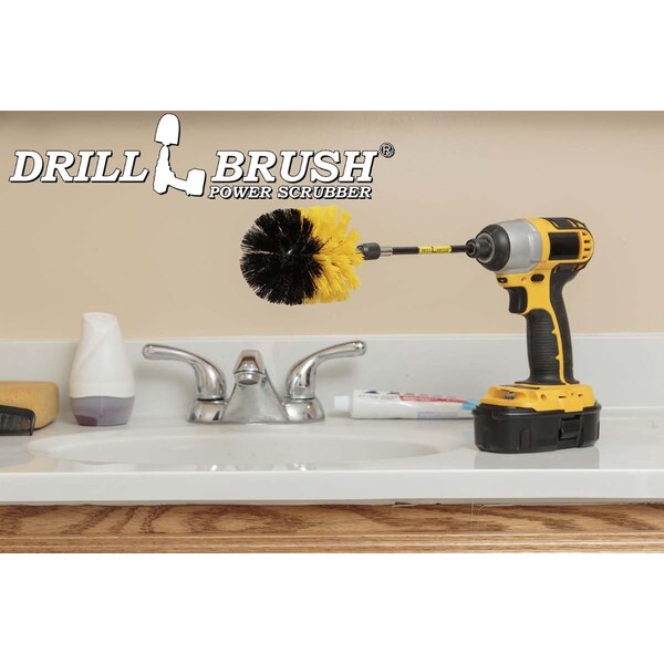 Cepillo Taladro Power Scrubber de Useful Products 4 en Ancho 4 en Largo, Amarillo - O-Y-5X-QC-DB