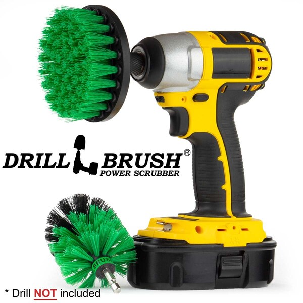 Cepillo de Taladro Power Scrubber de Useful Products 5 pulgadas de ancho y 5 pulgadas de largo, color verde - G-S-4M-QC-DB